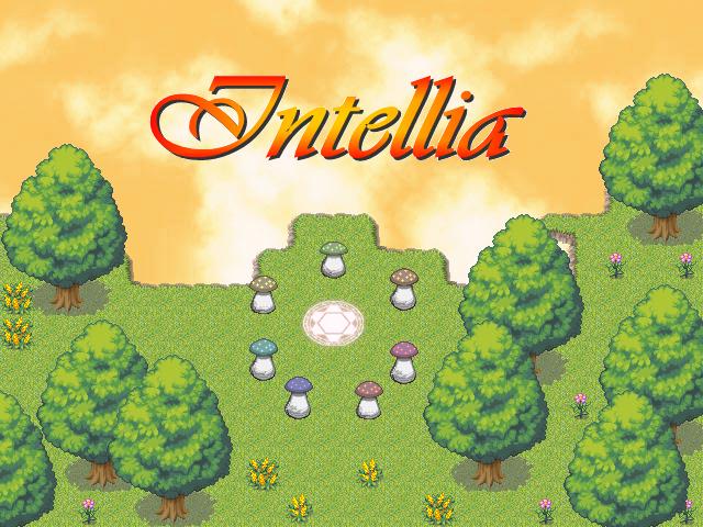 Title screen of a game called 'Intellia' by Discoveria